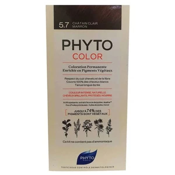Phyto صبغة الشعر العشبية فيتو فيتوكولر 5.7 كستنائي نحاسي فاتح تركيبة جديدة