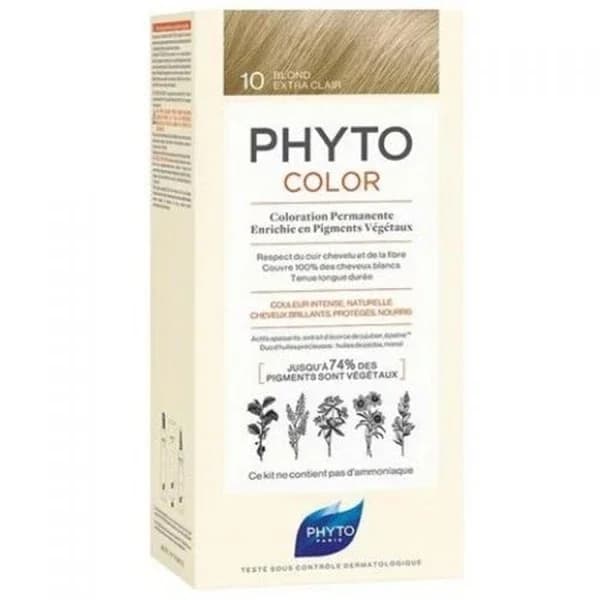 Phyto صبغة الشعر العشبية فيتو فيتوكولر رقم 10 أشقر فاتح جدًا، تركيبة جديدة