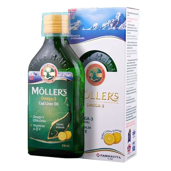Möller's Omega 3 Lemon Fish Oil Syrup 250 ml