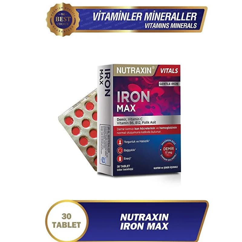 Nutraxin مكمل غذائي نيوتراكسين أيرون ماكس 30 قرصًا