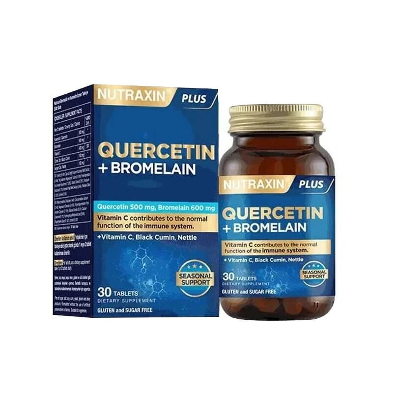 Nutraxin مكمل غذائي نيوتراكسين يحتوي على بروميلين وكيرسيتين 30 قرصًا