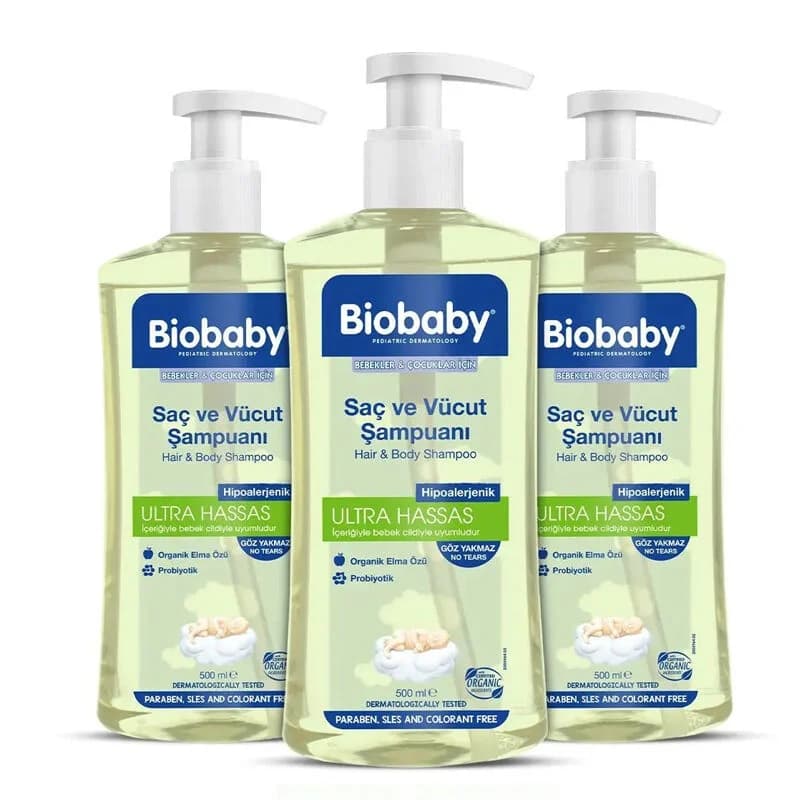 شامبو بيوبابي للأطفال (للشعر والجسم) 3 × 2 Biobaby