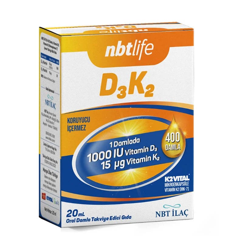 Renforcez vos os et votre immunité avec Nbt Life D3K2 Goutte