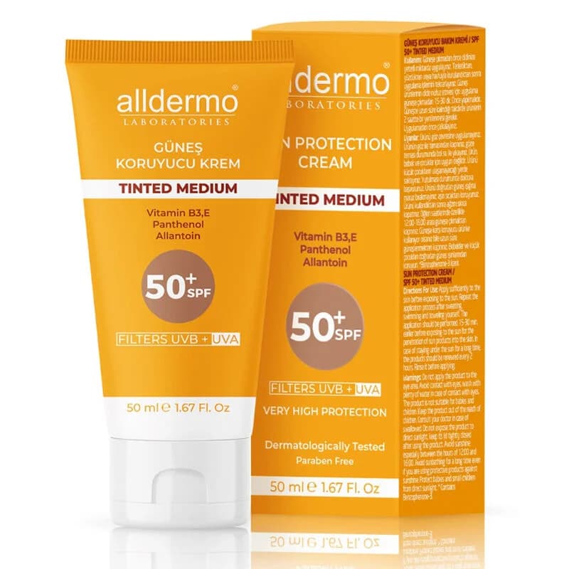 Protégez & Unifiez : Crème Solaire Teintée Alldermo SPF50+