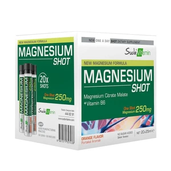 Suda Vitamin سودا فيتامين المغنيسيوم شوت 25 مل × 20 قطعة