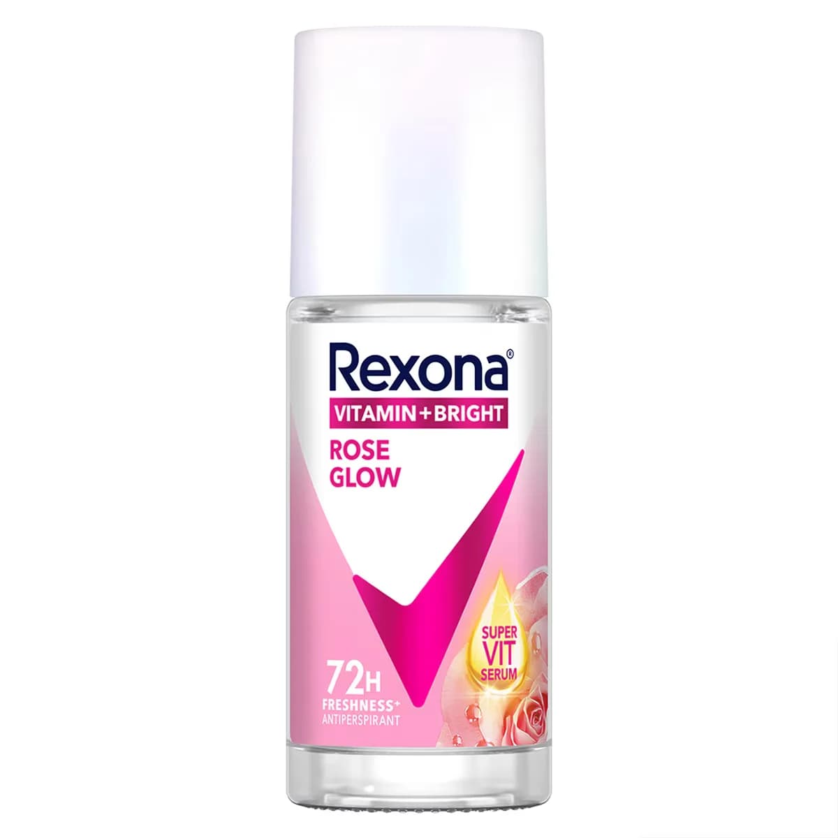 Rexona مزيل عرق ريكسونا فيتامين + برايت للنساء، رول أون، روز جلو، 45 مل