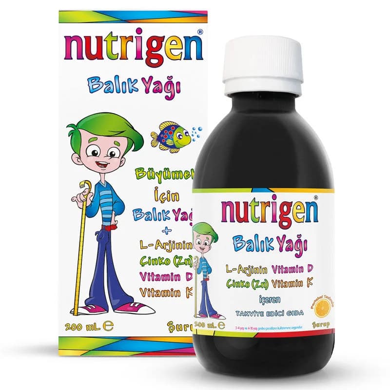 Nutrigen شراب نيوتريجين بنكهة زيت السمك والبرتقال 200 مل