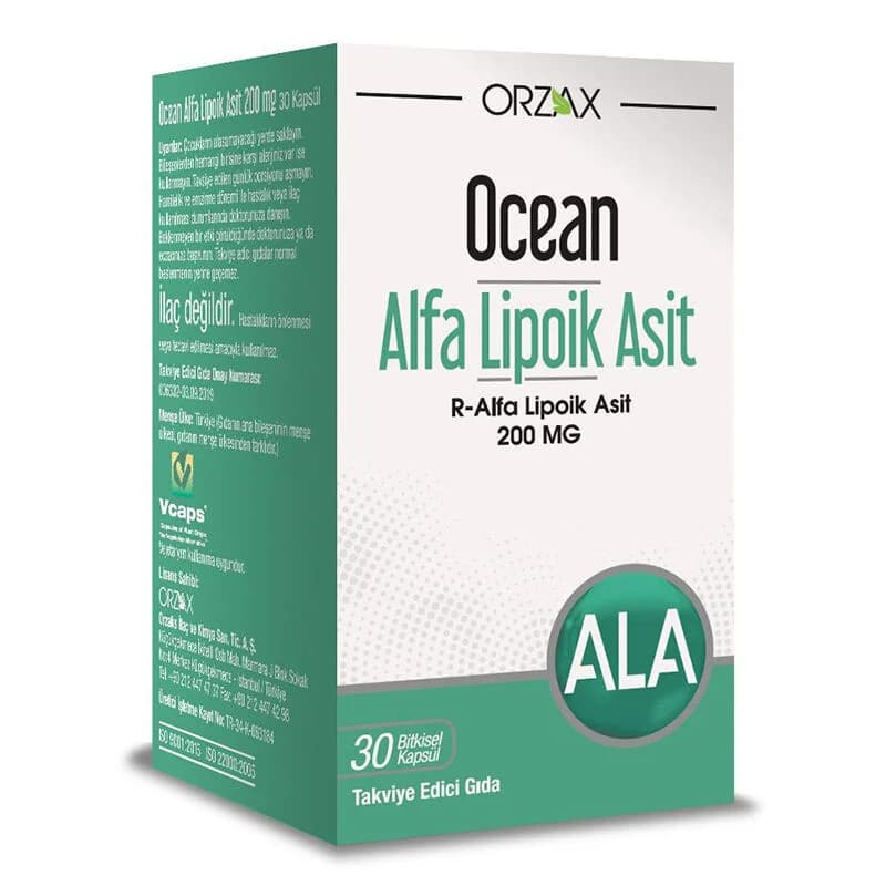 Orzax أورزاكس أوشن حمض ألفا ليبويك 200 ملغ 30 كبسولة