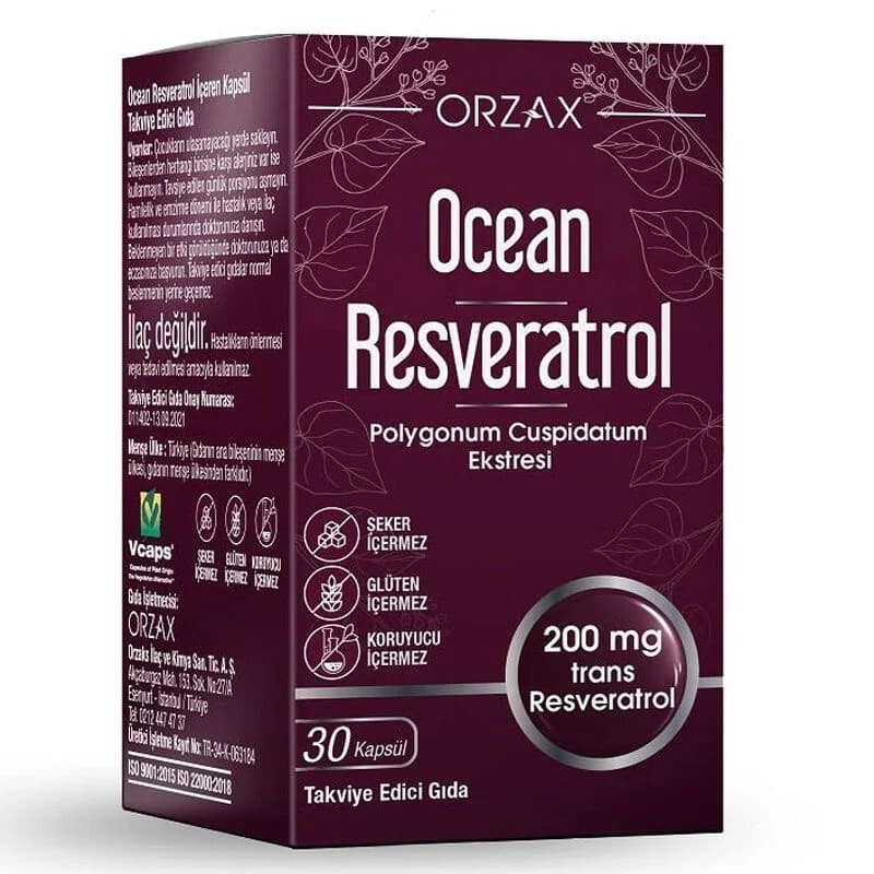 Orzax مكمل غذائي أورزاكس أوشن ريسفيراترول 30 كبسولة