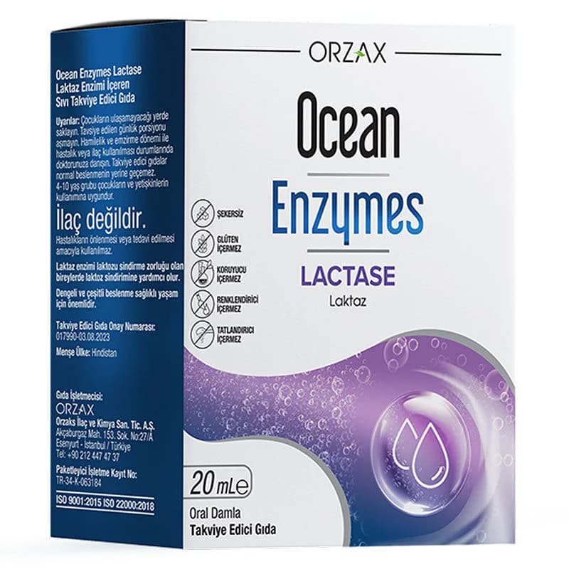 Orzax قطرات أورزاكس أوشن إنزيمز لاكتاز 20 مل