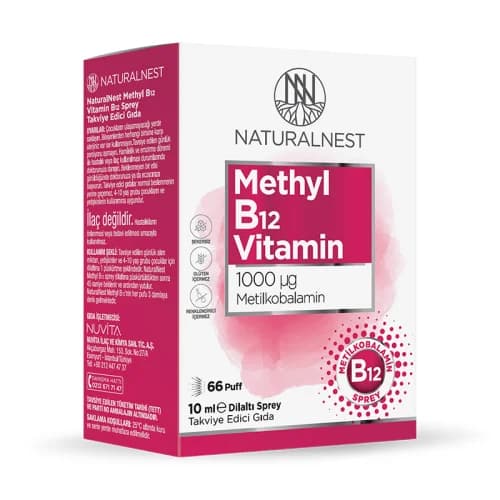 Naturalnest ناتشرال نيست ميثيل ب12 فيتامين 1000 ميكروغرام 10 مل بخاخ تحت اللسان