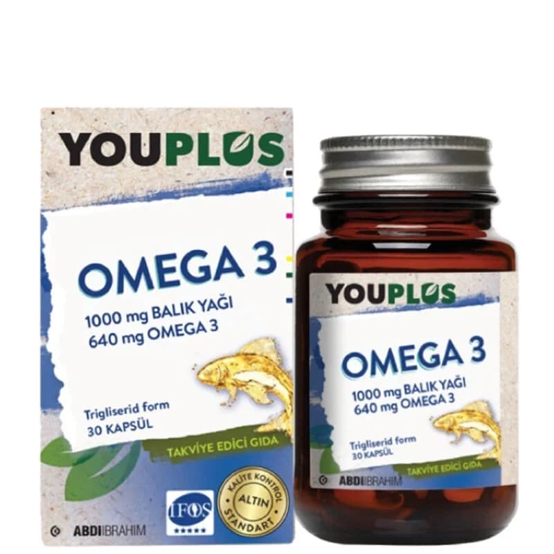 YouPlus يو بلس دايلي 1000 ملغ أوميجا 3 30 كبسولة