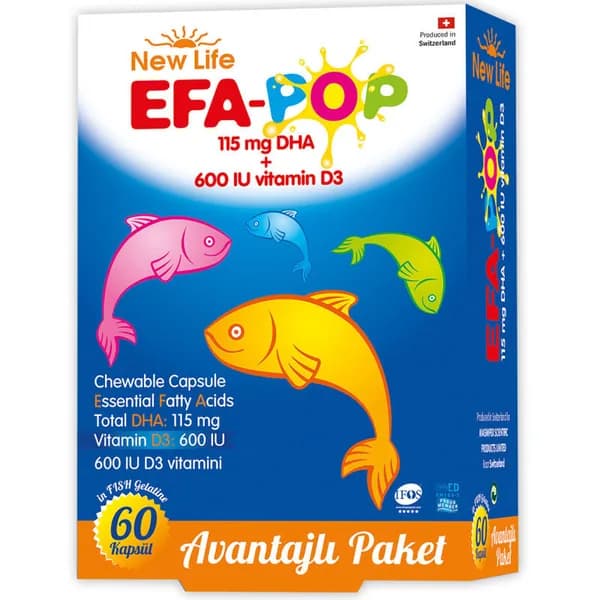 استمتع بـ DHA وفيتامين D3 مع كبسولات New Life EFA Pop