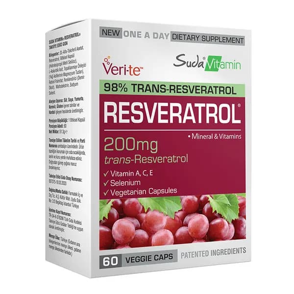 Suda Vitamin Resveratrol 60 Vegetable Capsules