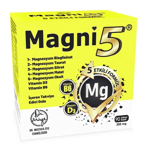 Magni5 Magnesium Vitamin D3 B6 Food Supplement 90 Capsules