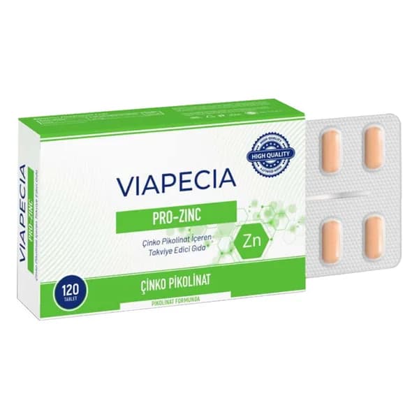 Viapecia Pro-Zinc Food Supplement Containing Zinc Picolinate 120 Tablet
