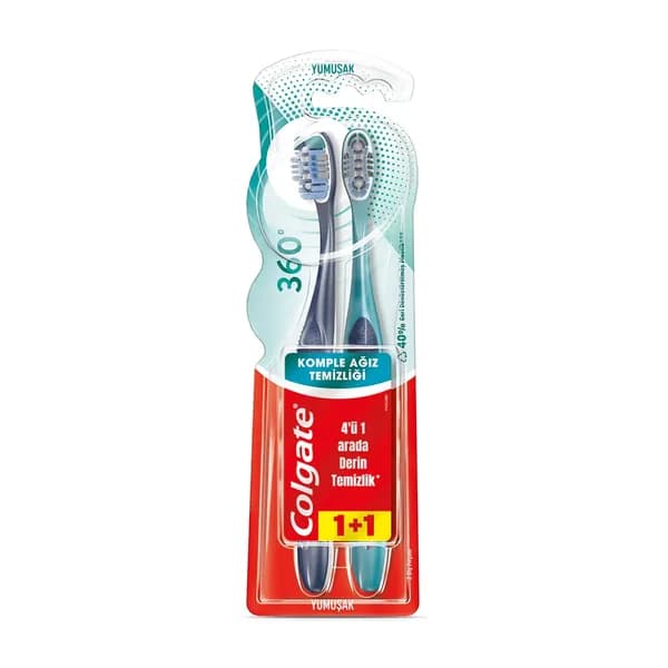 Colgate 360 Complete Oral Cleaning 1+1 Soft Toothbrush