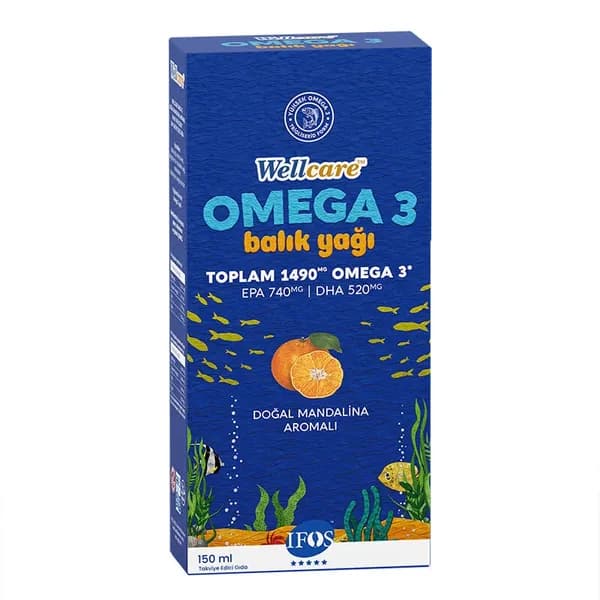 Wellcare Omega 3 Natural Mandarin Flavored Fish Oil 150 ml