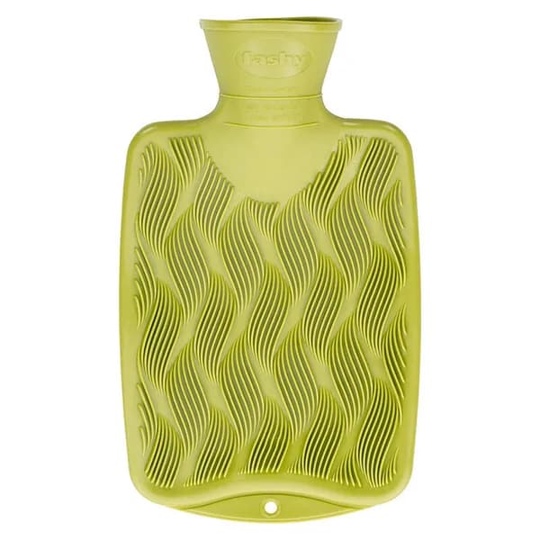 Fashy Children's Wave Pattern Hot Water Bottle - Kiwi Green 0.8 L