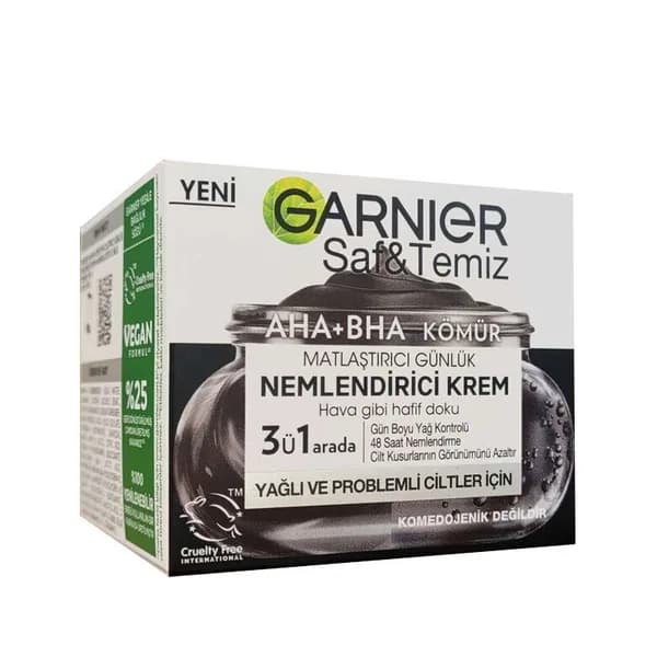 Garnier Pure and Clean AHA BHA Charcoal Moisturizing Cream 50 ml