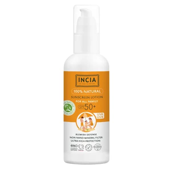 حماية شمسية فائقة للعائلة مع لوشن INCIA الطبيعي SPF50+