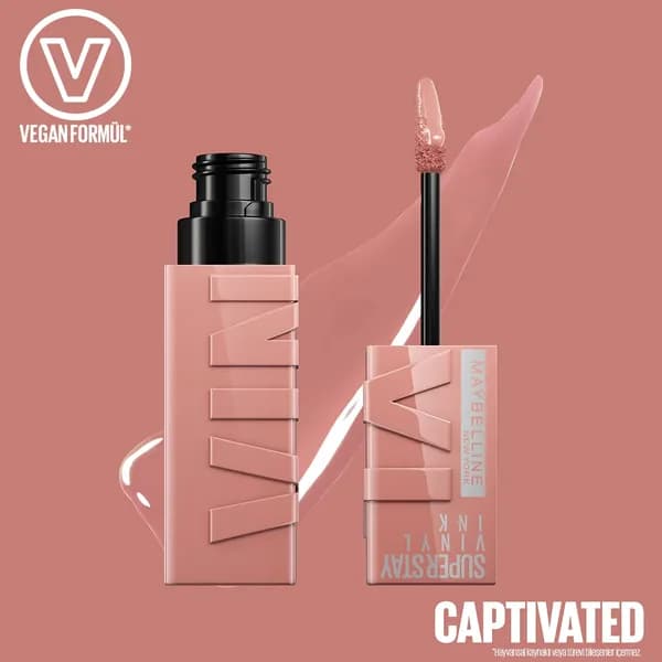 Maybelline New York Super Stay Vinyl Ink Likit Parlak Ruj - 95 Captivated