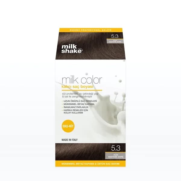 Milk Shake Milk Color Permanent Hair Color 5.3 - Light Golden Chestnut - Economy Kit