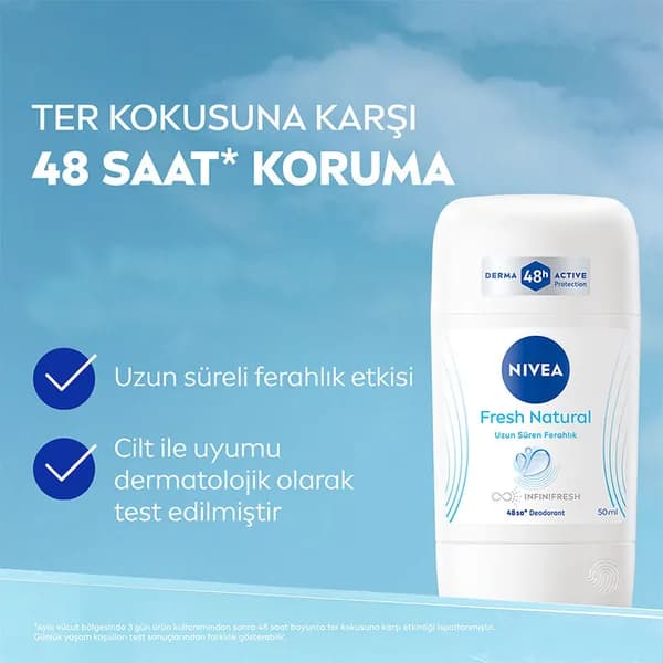 Nivea Women's Stick Deodorant Fresh Natural 50 ml - 48-Hour Odor Protection