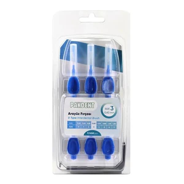 Pakdent Interdental Brush Blue 0,60mm 6 pcs