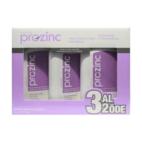 Prozinc 3al 2öde 3x300ml (For Dandruff and Oily Hair) Shampoo 3x300 ml