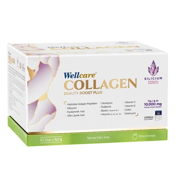 Wellcare Collagen Beauty Boost Plus 10.000 mg 30 Sachets Apple Flavored