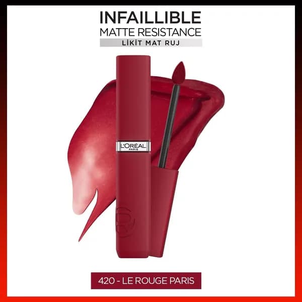 Loreal Paris Infaillible Matte Resistance Likit Mat Ruj - 420 Le Rouge Paris