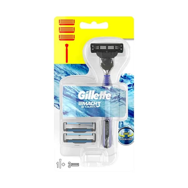 Gillette Mach 3 Start Bluestar Razor + 3 Replacement Blades