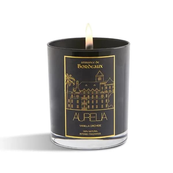 Aurelia Geneve Vanilla and Orchid Scented Candle - Black