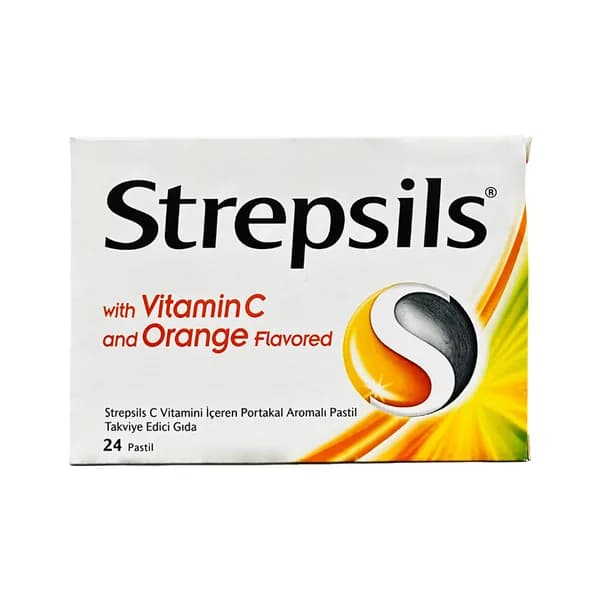 Strepsils Herbal C Vitamin Orange Flavored Lozenge Food Supplement 24 pcs