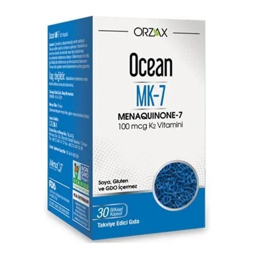 Orzax أورزاكس أوشن إم كيه-٧ ميناكينون-٧ ١٠٠ ميكروغرام فيتامين ك٢ ٣٠ كبسولة