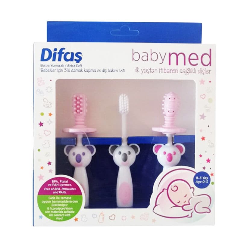 Difaş Babymed Pink Zahnpflege- und Gaumenentlastungsset