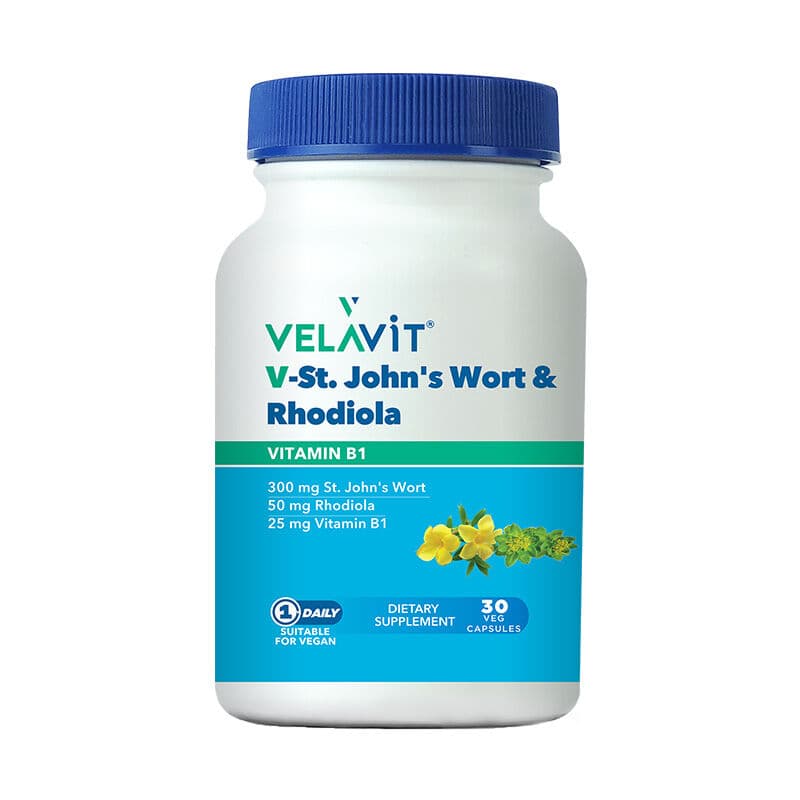 مكمل Velavit V-St.Johns Wort Rhodiola الغذائي 30 كبسولة
